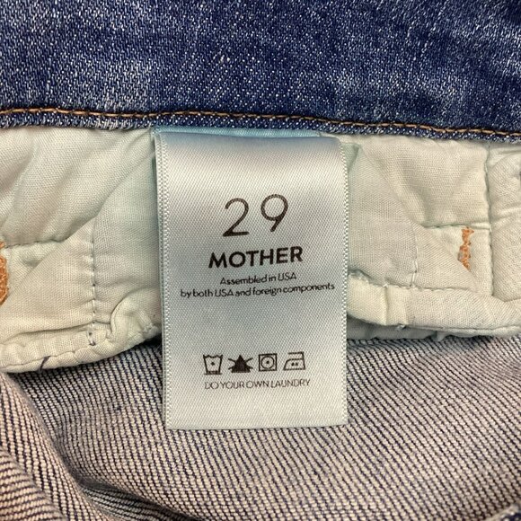 Mother Desc Lace-Up Hustler Ankle Leg Jeans Womens 29 Distressed Denim - Picture 12 of 15